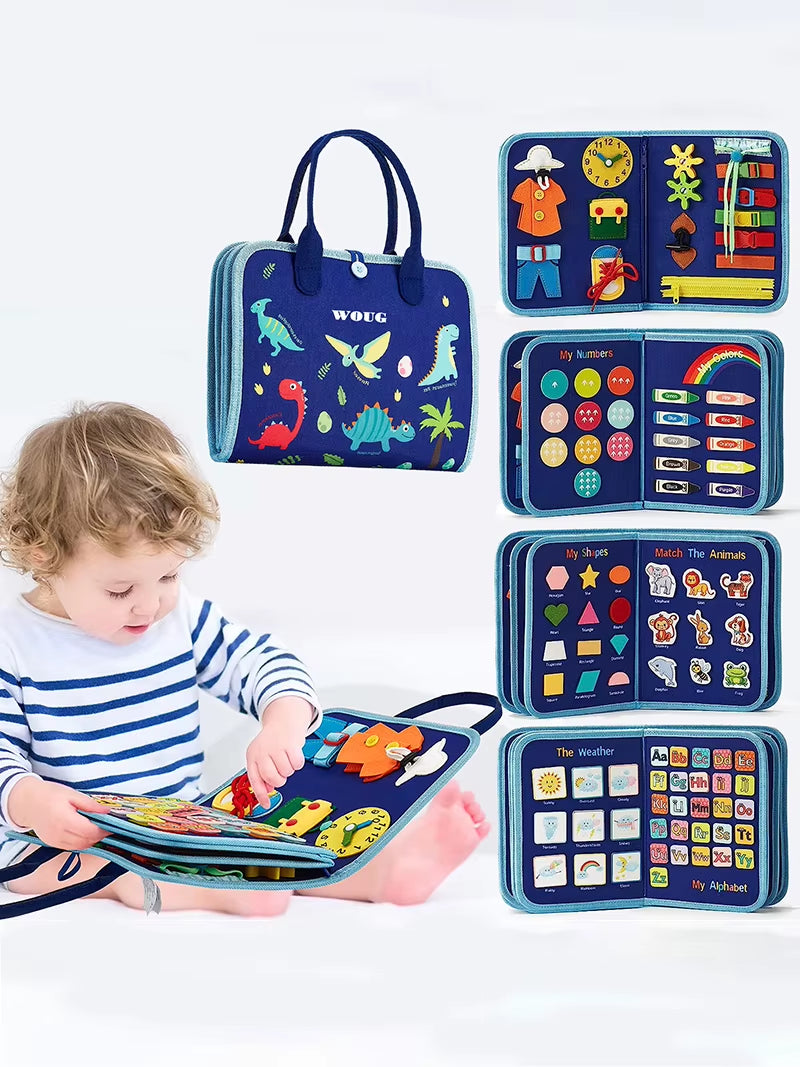 Montessori Toys Busy Board Toddler Sensory Activity Developing Board for Motor Skills, Educational Travel Activity Toys