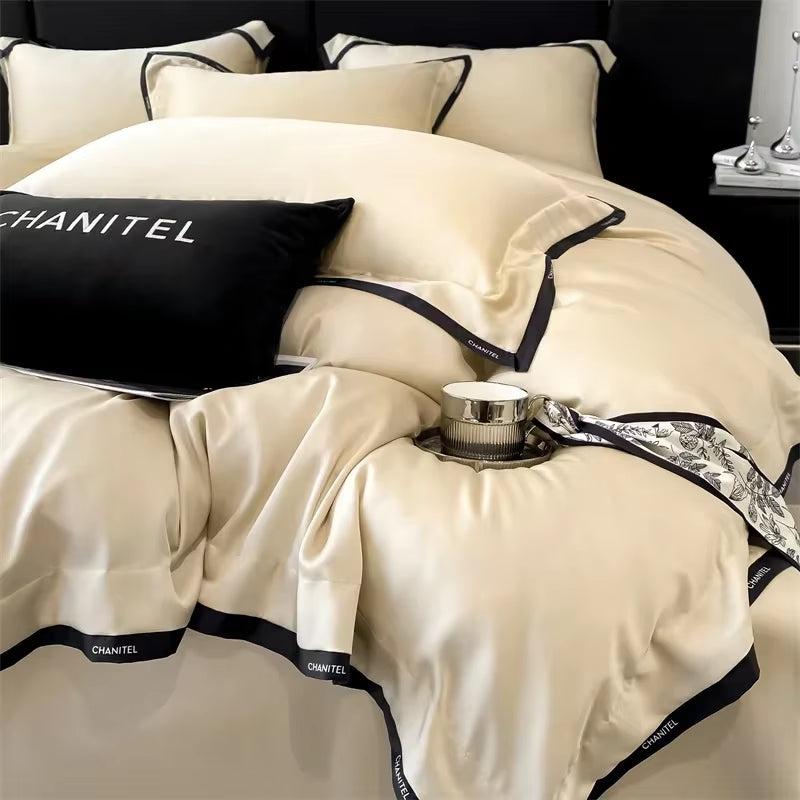 60S Lyocell Silked Bed Linens Bedding Set Sheet Pillowcase Duvet Cover Twin Queen King Size