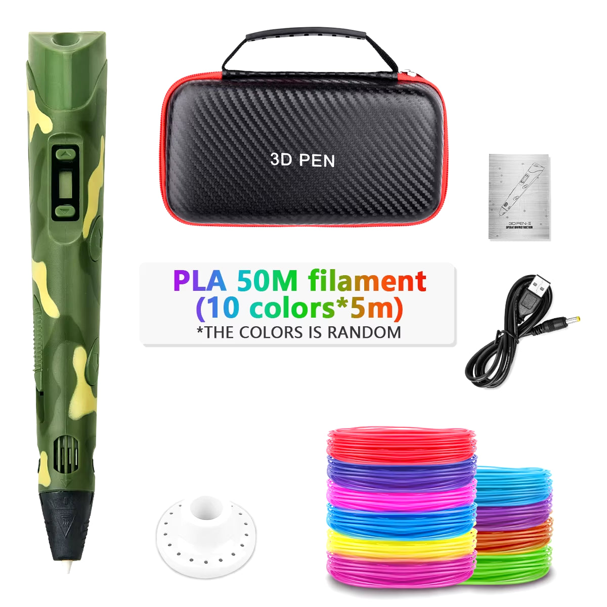 3D Printing Pen 2023 New 3D Pen with PLA Filament for Children Kids Creative DIY Pens Child'S Birthday Gift Christmas