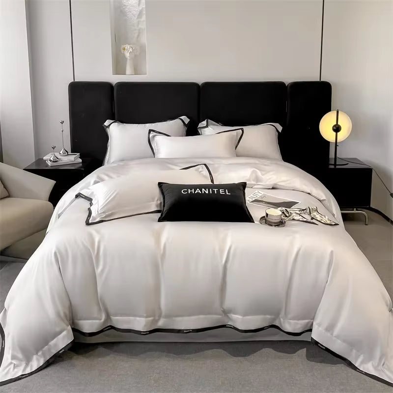 60S Lyocell Silked Bed Linens Bedding Set Sheet Pillowcase Duvet Cover Twin Queen King Size