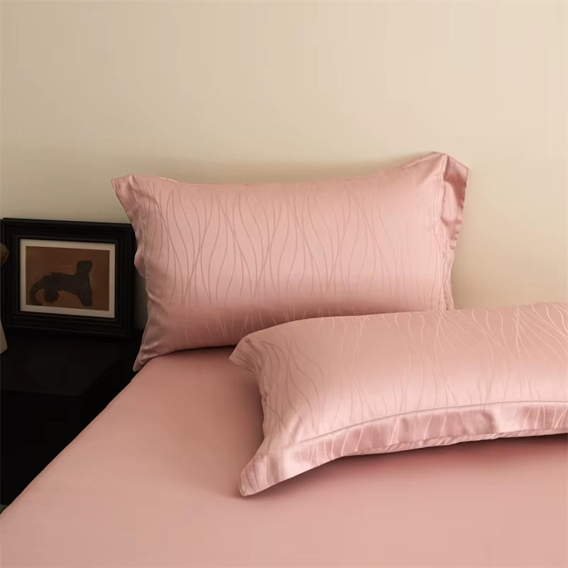 Lyocell Jacquard Bedding Sets Bed Linens Sheet Pillowcase Blanket Cover King Queen Europe Double Size
