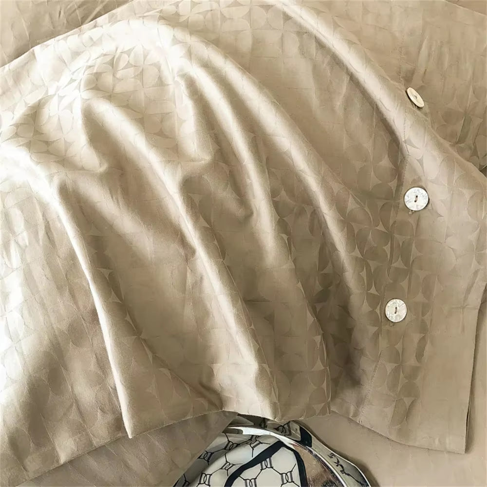 100 Egyptian Cotton Jacquard Bedlinens Ru Europe Queen King Size Set Fitted Sheet Duvet Cover Bedding