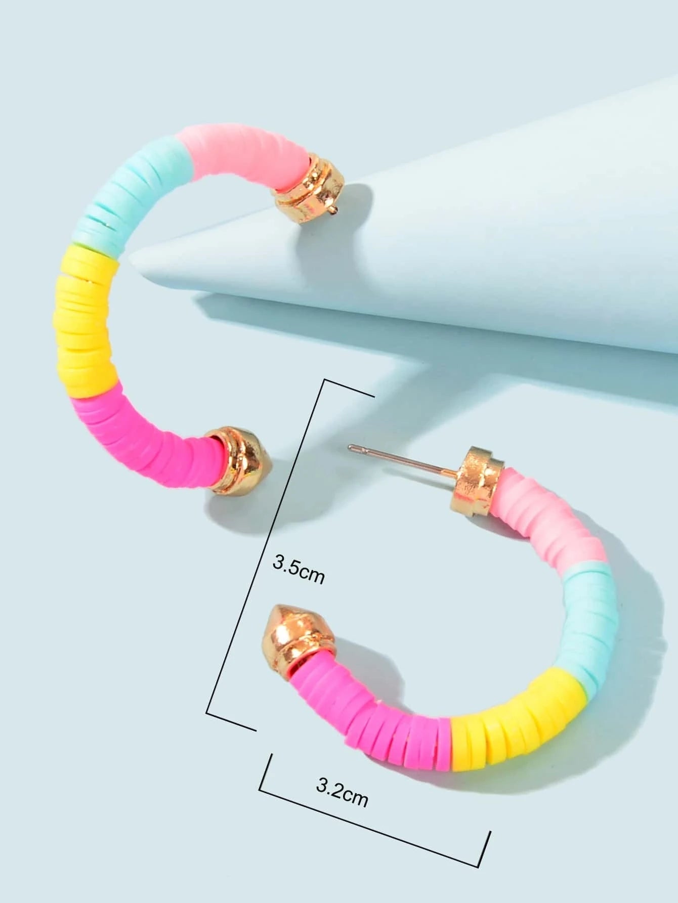 Candy Color Handmade Silicone Sheet Wrap C Shape Accessories Stud Hoop