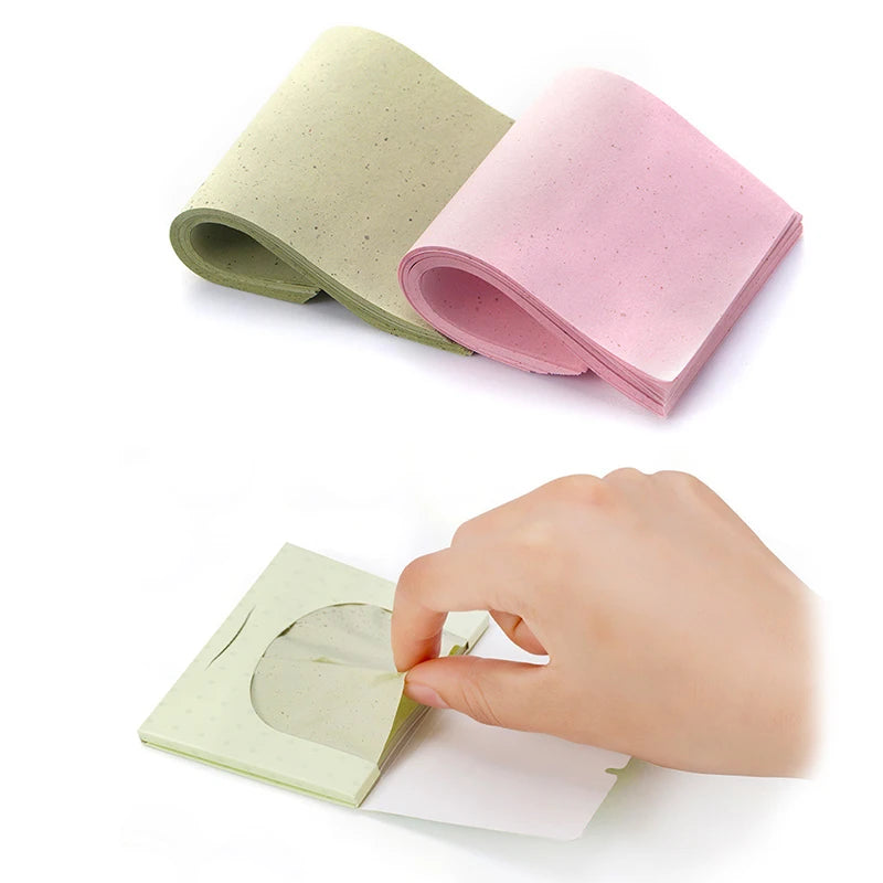 100 Tablets of Portable Facial Oil-Absorbing Paper Oil Control Cleansing Oily Facial Blotting Matte Tissue Beauty Makeup Tools