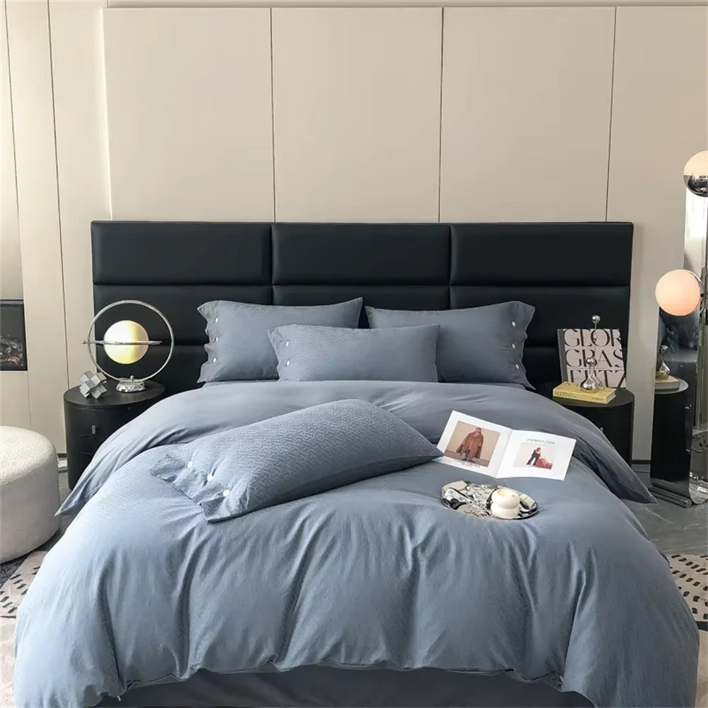 100 Egyptian Cotton Jacquard Bedlinens Ru Europe Queen King Size Set Fitted Sheet Duvet Cover Bedding