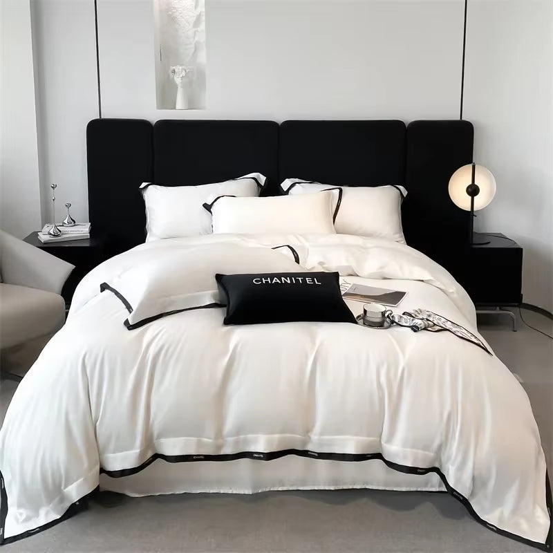 60S Lyocell Silked Bed Linens Bedding Set Sheet Pillowcase Duvet Cover Twin Queen King Size