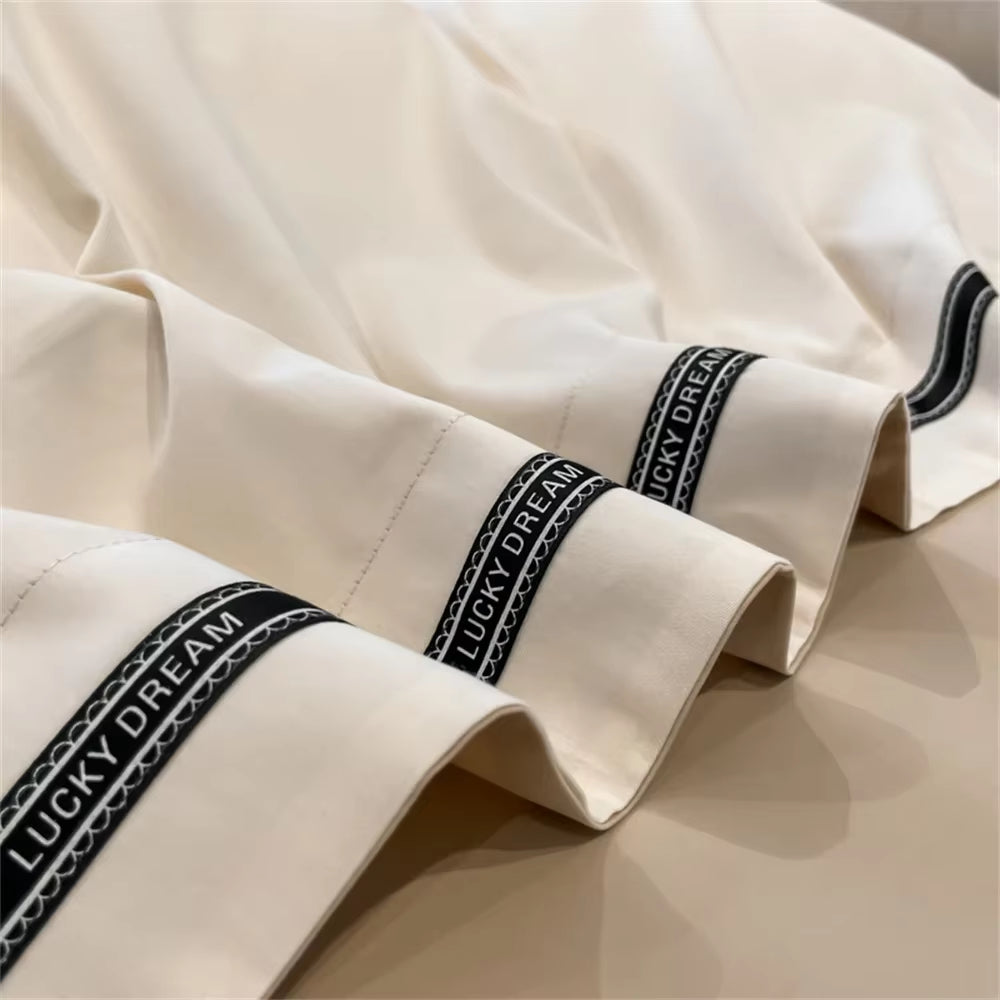 Egyptian Cotton Fitted Sheets Pillowcase Duvet Cover Bedding Sets Queen King Size Bed Linens Solid Color