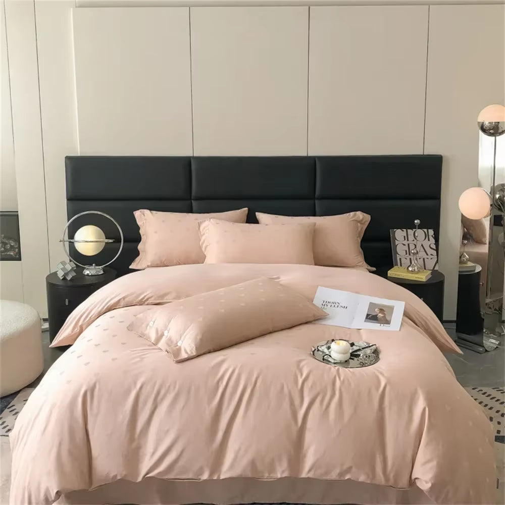 100 Egyptian Cotton Jacquard Bedlinens Ru Europe Queen King Size Set Fitted Sheet Duvet Cover Bedding