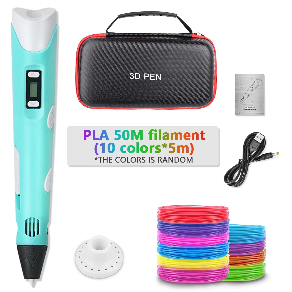3D Printing Pen 2023 New 3D Pen with PLA Filament for Children Kids Creative DIY Pens Child'S Birthday Gift Christmas