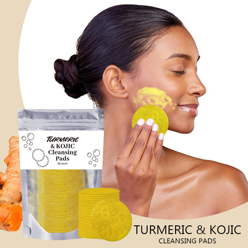 Turmeric Exfoliating Cleansing Pads Compressed Facial Sponges Skin