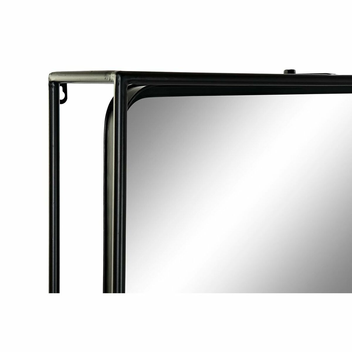 Wall mirror DKD Home Decor Black Natural Wood Metal Mirror 60 x 17 x