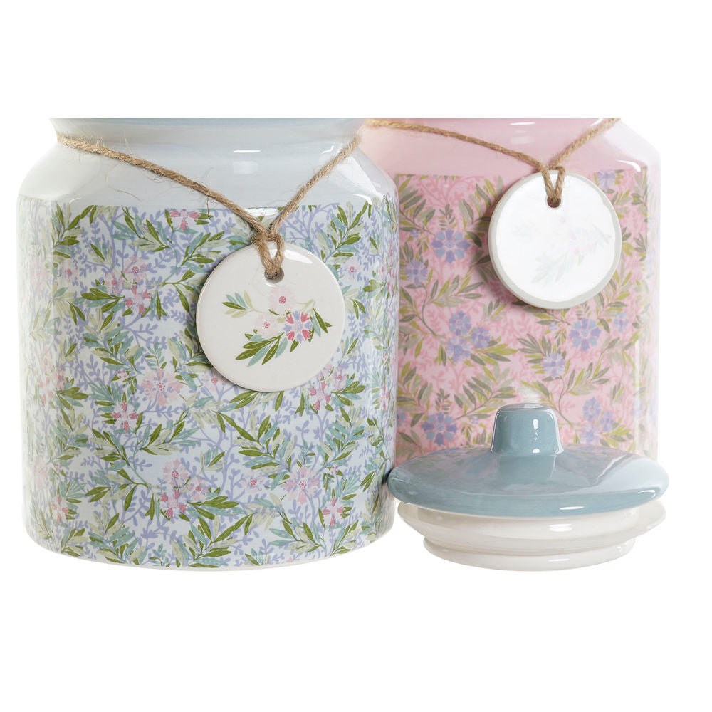 Tin DKD Home Decor Flowers 11,5 x 11,5 x 16 cm (3 Units)