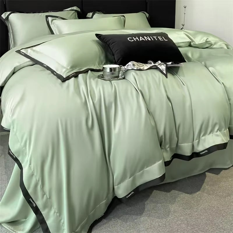 60S Lyocell Silked Bed Linens Bedding Set Sheet Pillowcase Duvet Cover Twin Queen King Size