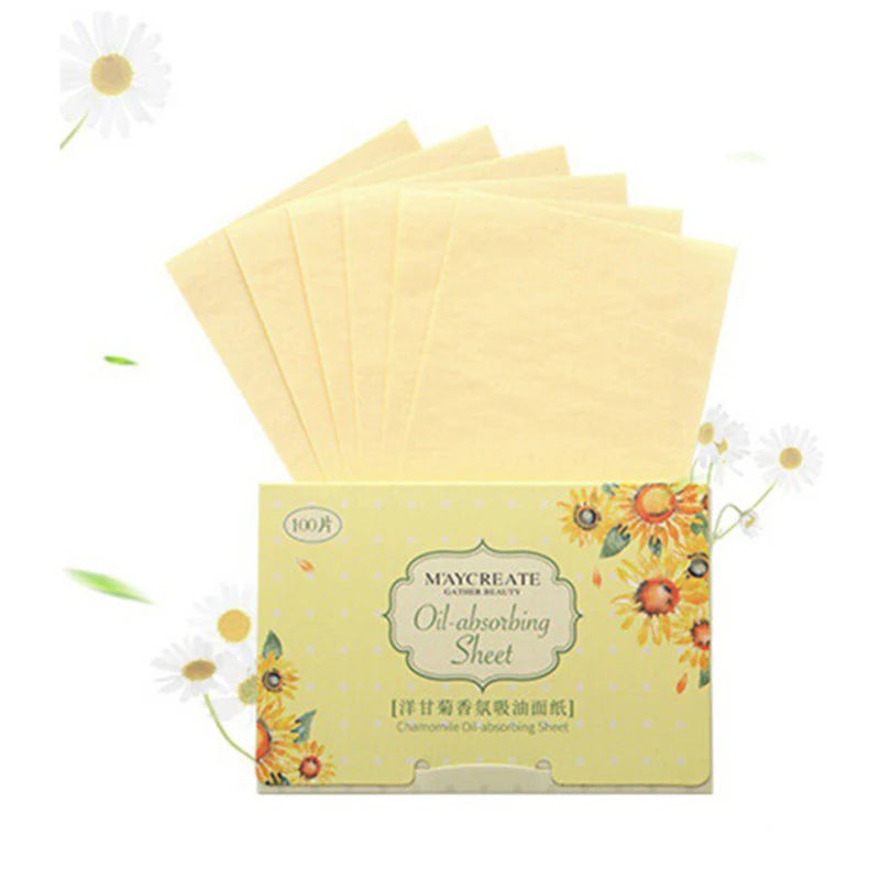 100 Tablets of Portable Facial Oil-Absorbing Paper Oil Control Cleansing Oily Facial Blotting Matte Tissue Beauty Makeup Tools