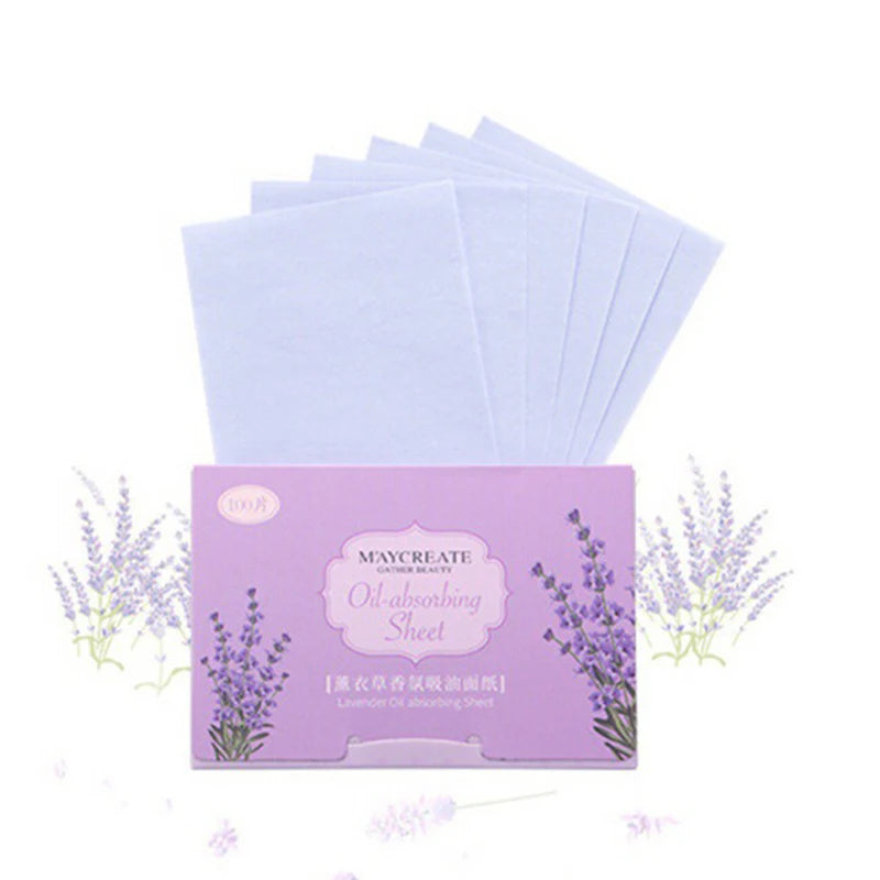 100 Tablets of Portable Facial Oil-Absorbing Paper Oil Control Cleansing Oily Facial Blotting Matte Tissue Beauty Makeup Tools