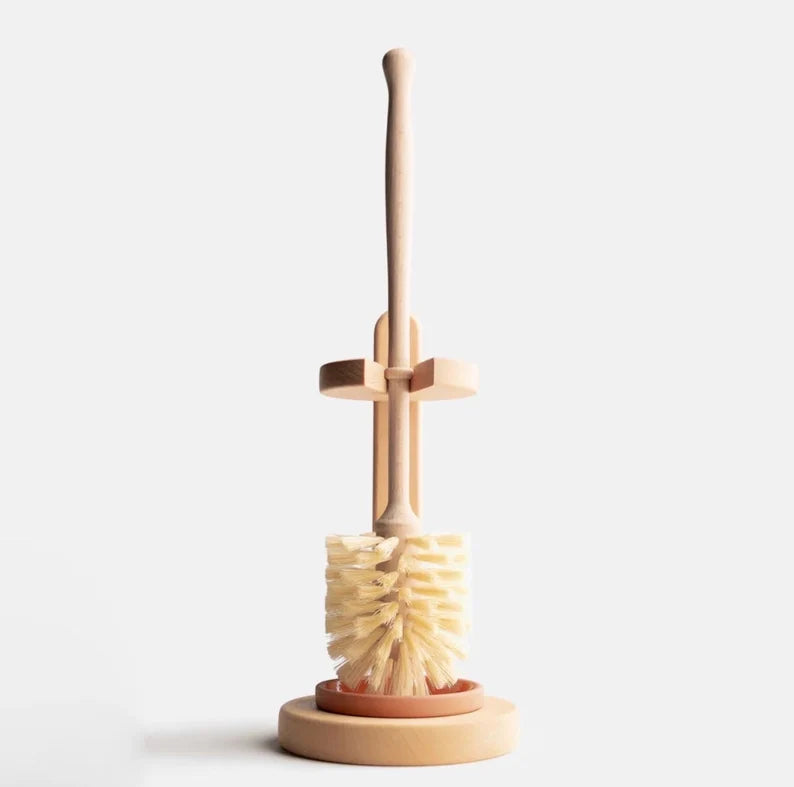 Plastic Free Natural Sisal Bristles Toilet Brush & Stand - Eco