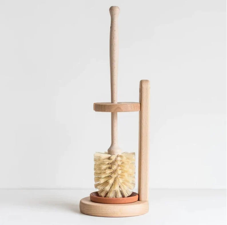 Plastic Free Natural Sisal Bristles Toilet Brush & Stand - Eco