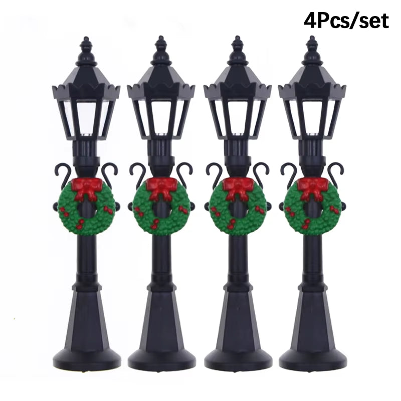 4Pcs/Set Mini Street Light Models Dollhouse Streetlight Micro-Landscape Fairy Garden Accessories