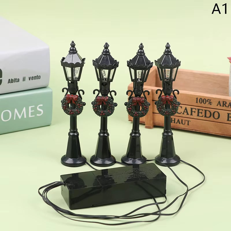 4Pcs/Set Mini Street Light Models Dollhouse Streetlight Micro-Landscape Fairy Garden Accessories
