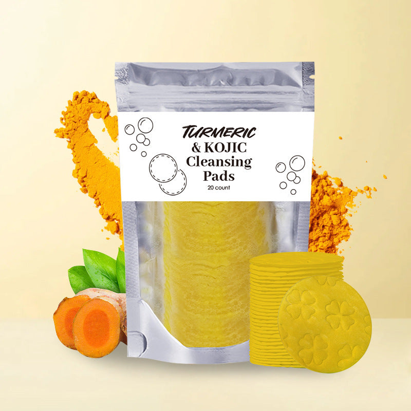Turmeric Exfoliating Cleansing Pads Compressed Facial Sponges Skin