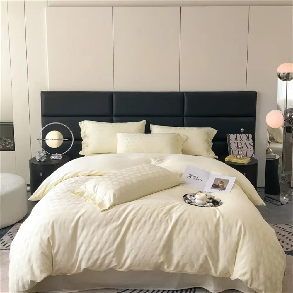 100 Egyptian Cotton Jacquard Bedlinens Ru Europe Queen King Size Set Fitted Sheet Duvet Cover Bedding