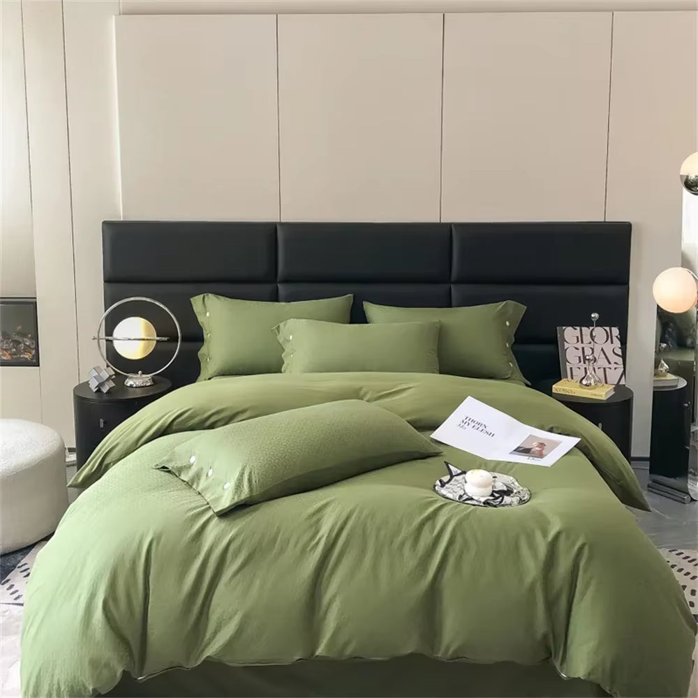 100 Egyptian Cotton Jacquard Bedlinens Ru Europe Queen King Size Set Fitted Sheet Duvet Cover Bedding