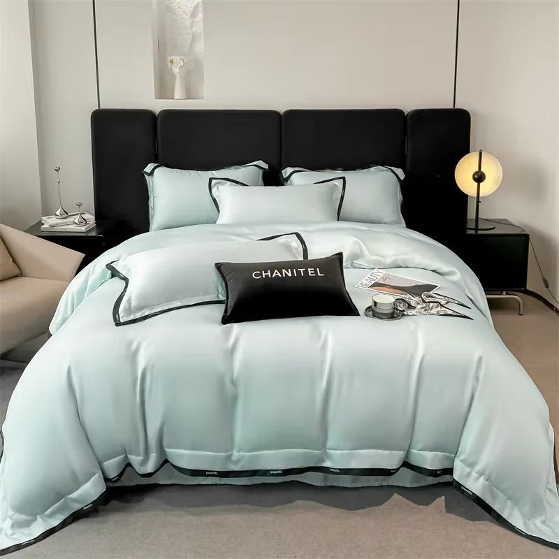 60S Lyocell Silked Bed Linens Bedding Set Sheet Pillowcase Duvet Cover Twin Queen King Size