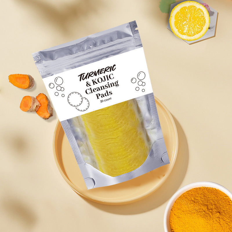 Turmeric Exfoliating Cleansing Pads Compressed Facial Sponges Skin