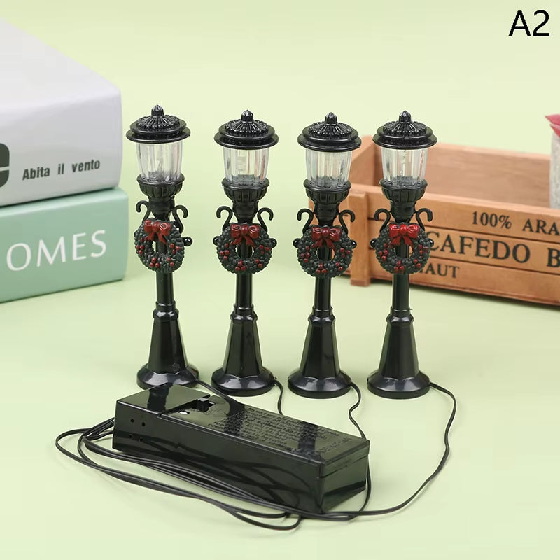 4Pcs/Set Mini Street Light Models Dollhouse Streetlight Micro-Landscape Fairy Garden Accessories