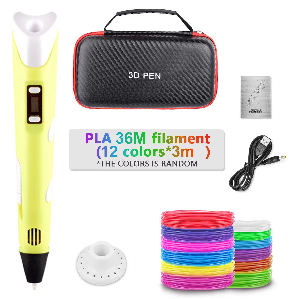 3D Printing Pen 2023 New 3D Pen with PLA Filament for Children Kids Creative DIY Pens Child'S Birthday Gift Christmas