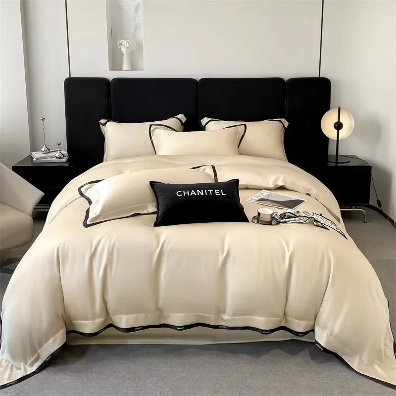 60S Lyocell Silked Bed Linens Bedding Set Sheet Pillowcase Duvet Cover Twin Queen King Size