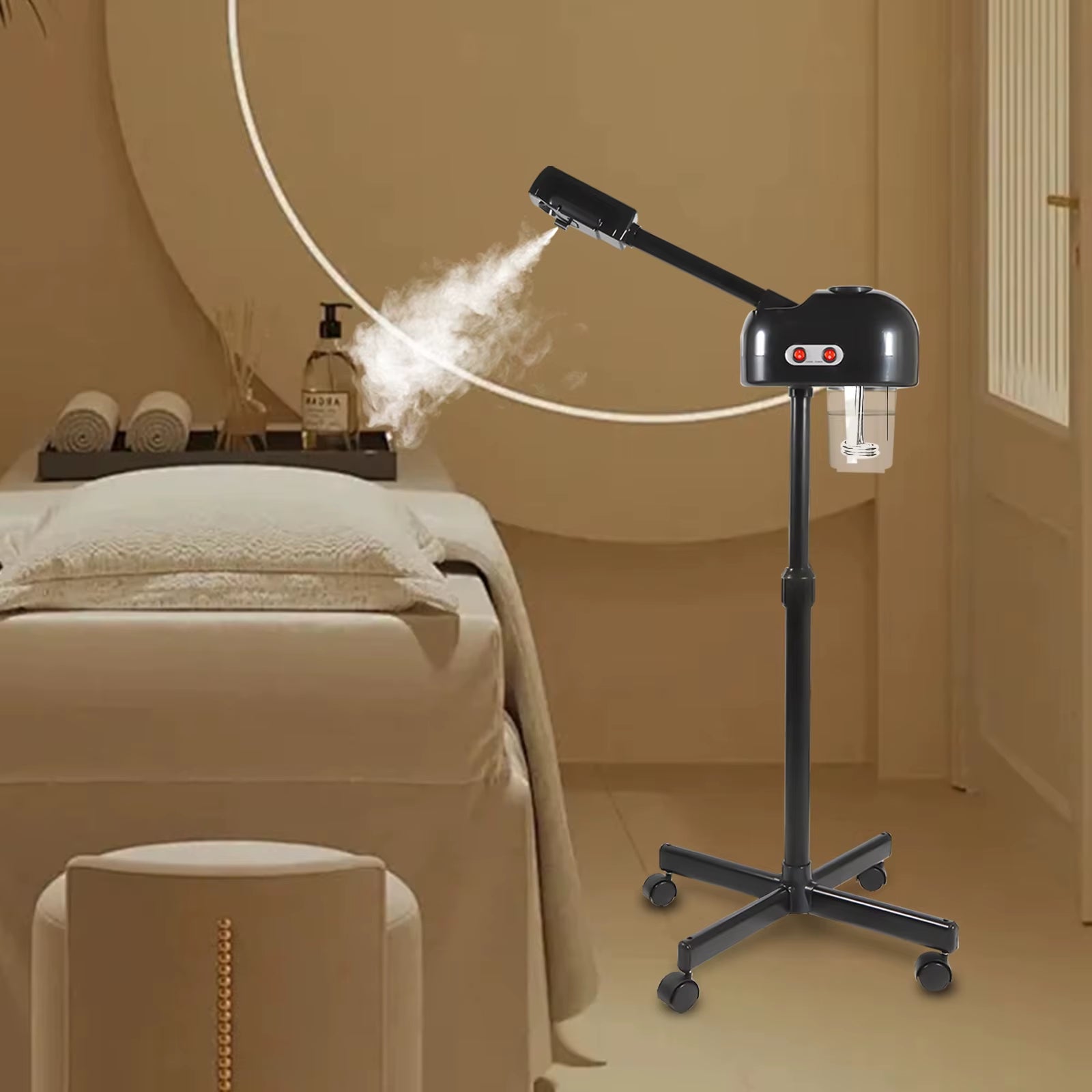 Moisturizing Sprayer 800W 220V Vapozone Warm Facial Steamer Magnifier Loupe Lamp Hot Spraying Machine for Beauty Salon Spa