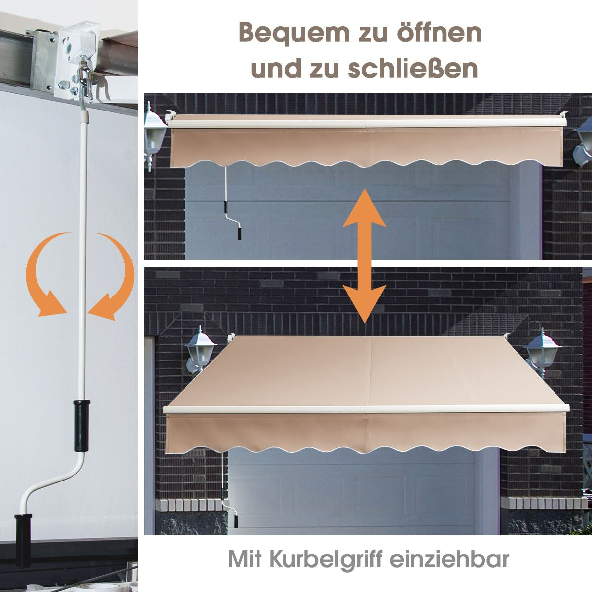 3 X 2,5 M Gelenkarmmarkise Sonnenmarkise Balkonmarkise Terrassenmarkise Klemmmarkise Mit UV- Und Wasserbeständigem Material