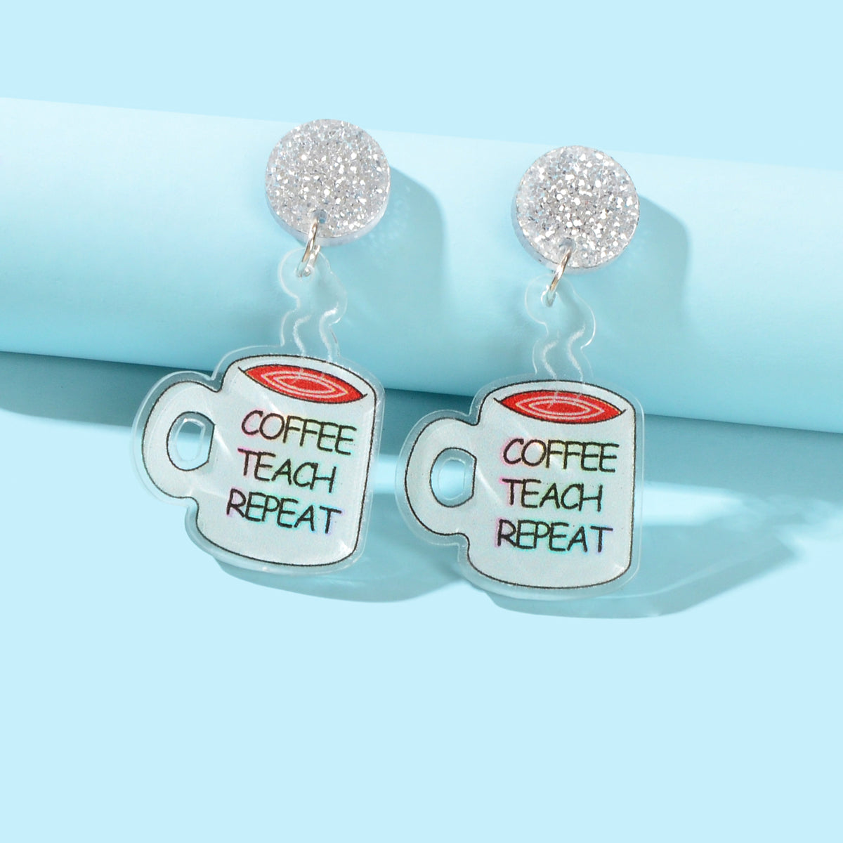 Coffee Cup Earrings Dangling Drop Stud Tea Cup Jewellery Adorable