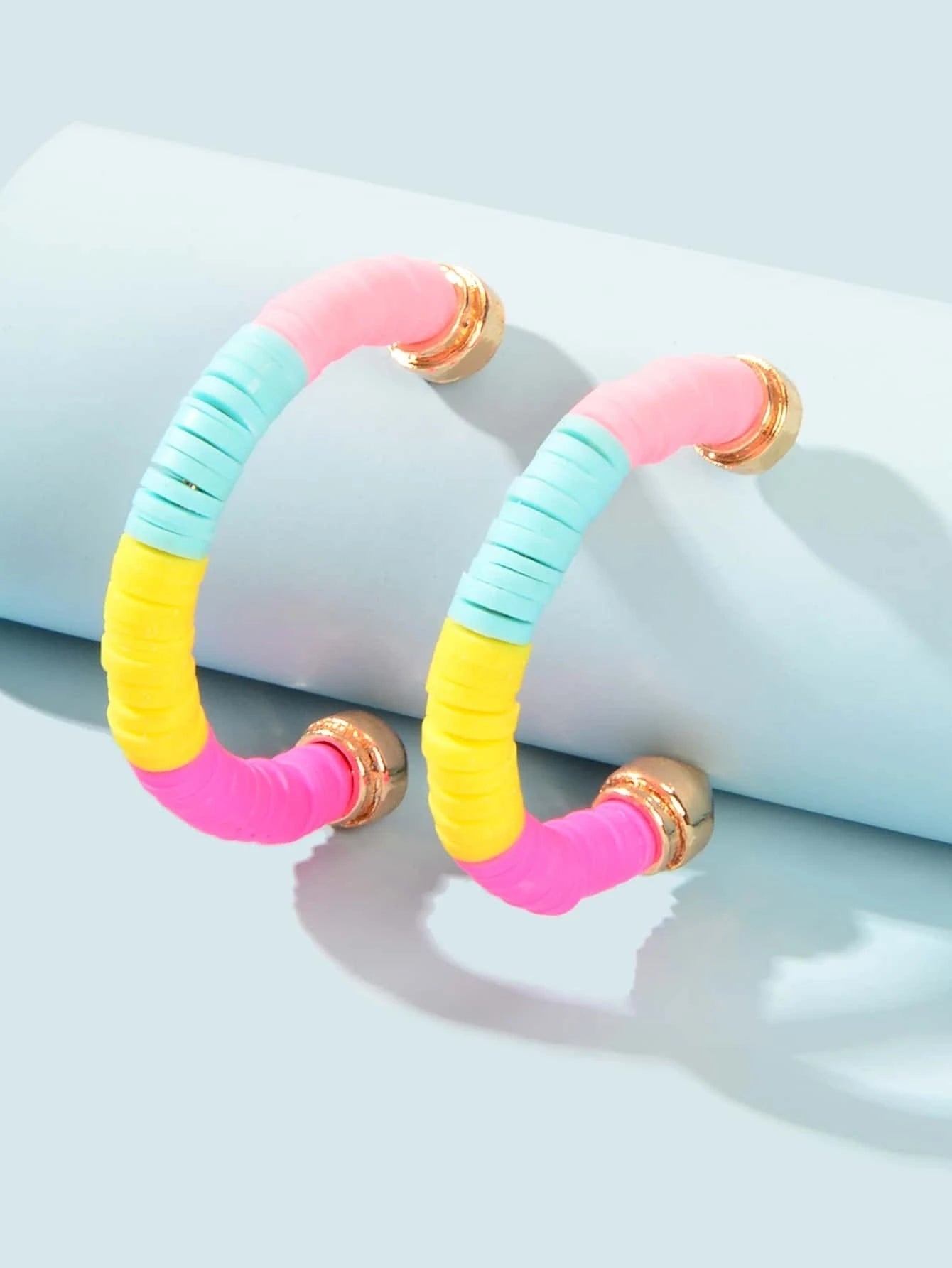 Candy Color Handmade Silicone Sheet Wrap C Shape Accessories Stud Hoop