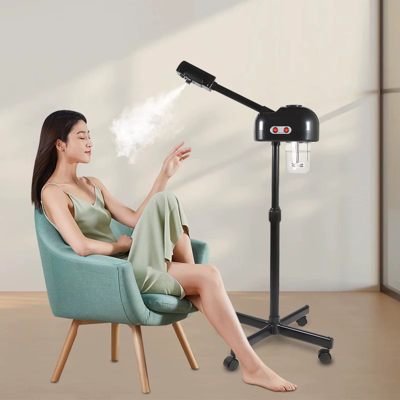 Moisturizing Sprayer 800W 220V Vapozone Warm Facial Steamer Magnifier Loupe Lamp Hot Spraying Machine for Beauty Salon Spa
