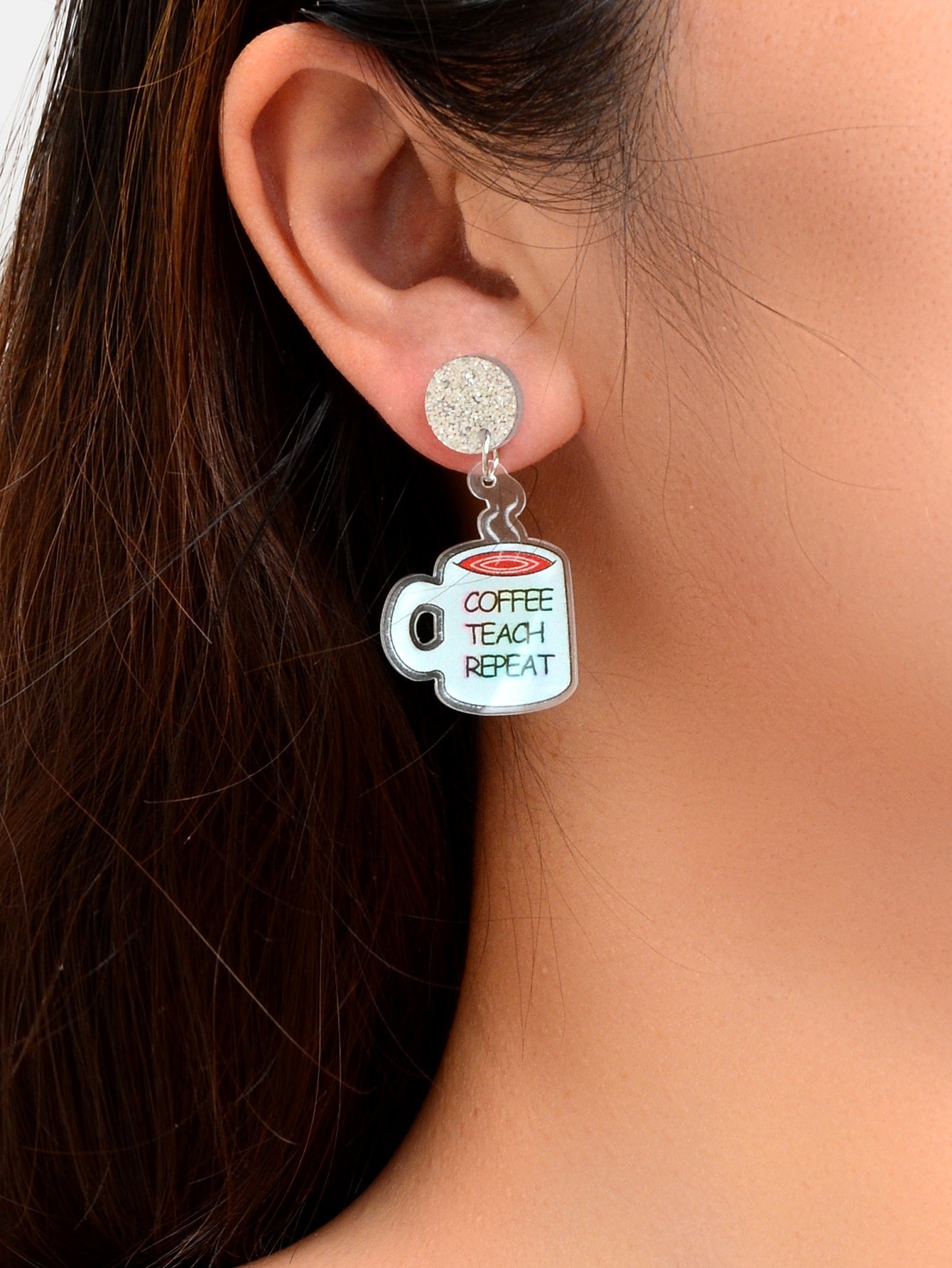 Coffee Cup Earrings Dangling Drop Stud Tea Cup Jewellery Adorable