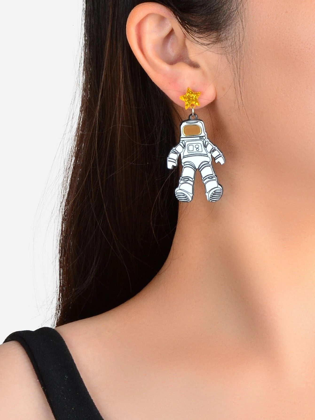 Creative Personality Accessories Resin Star Astronaut Statement Dangle