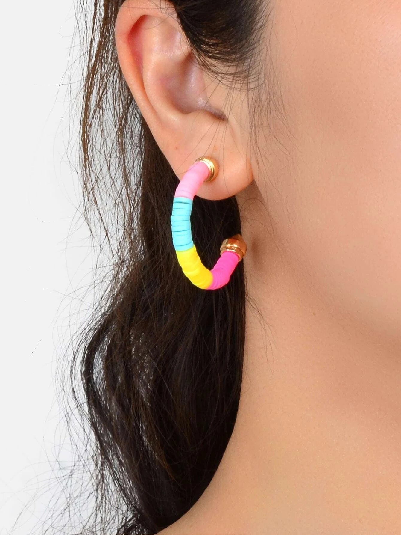 Candy Color Handmade Silicone Sheet Wrap C Shape Accessories Stud Hoop