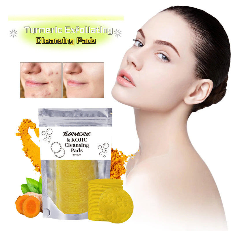 Turmeric Exfoliating Cleansing Pads Compressed Facial Sponges Skin