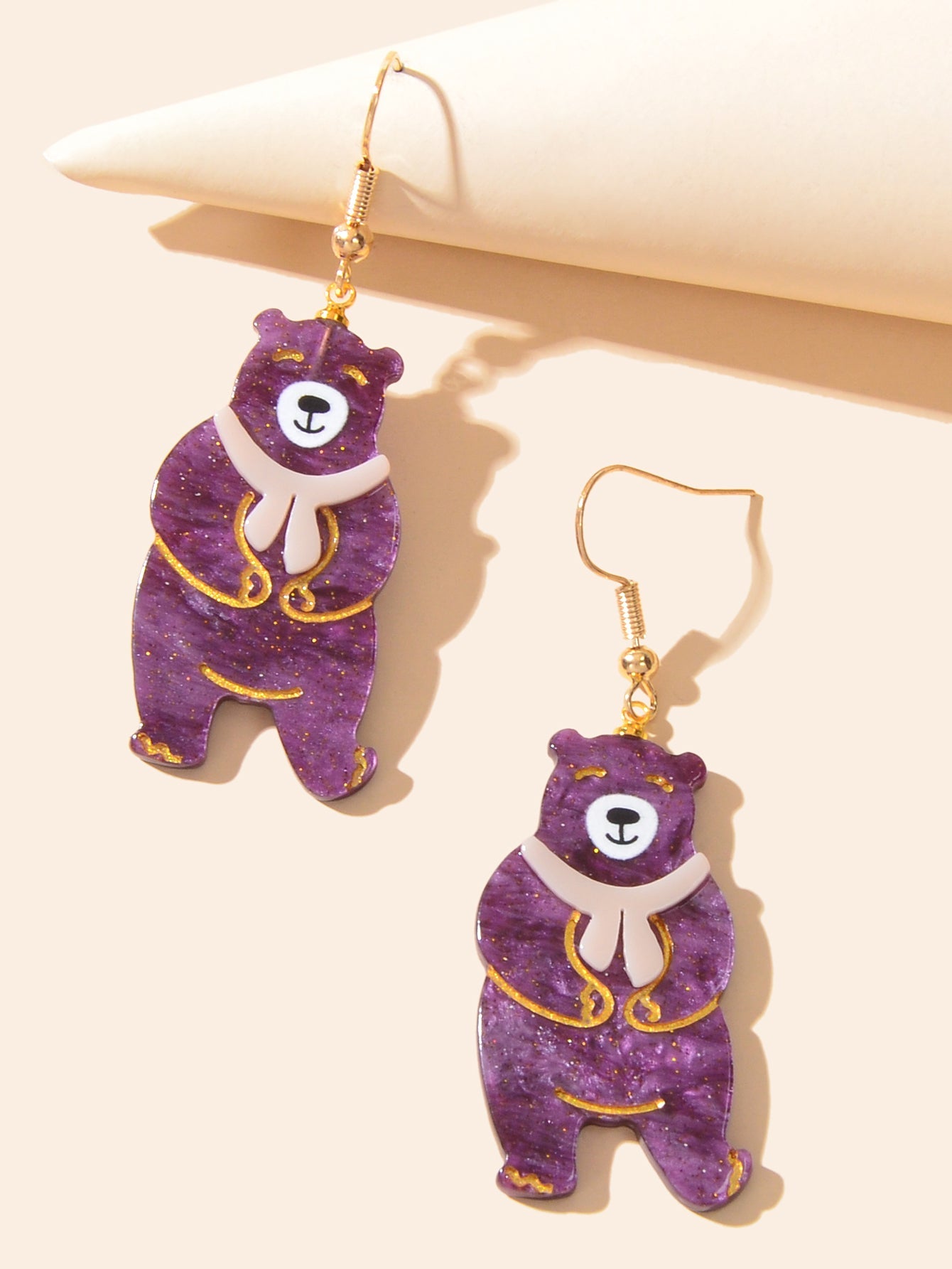 Funny Cartoon Acrylic Lightweight Purple Bear Creative Drop Gift Resin