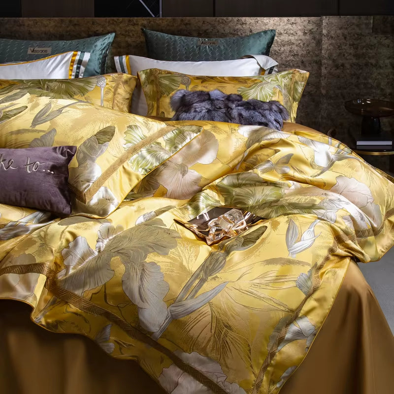1000TC Egyptian Cotton Jacquard Bedding Set Queen King Size Bedlinens Comforter Cover Sheet Pillowcase Underwear