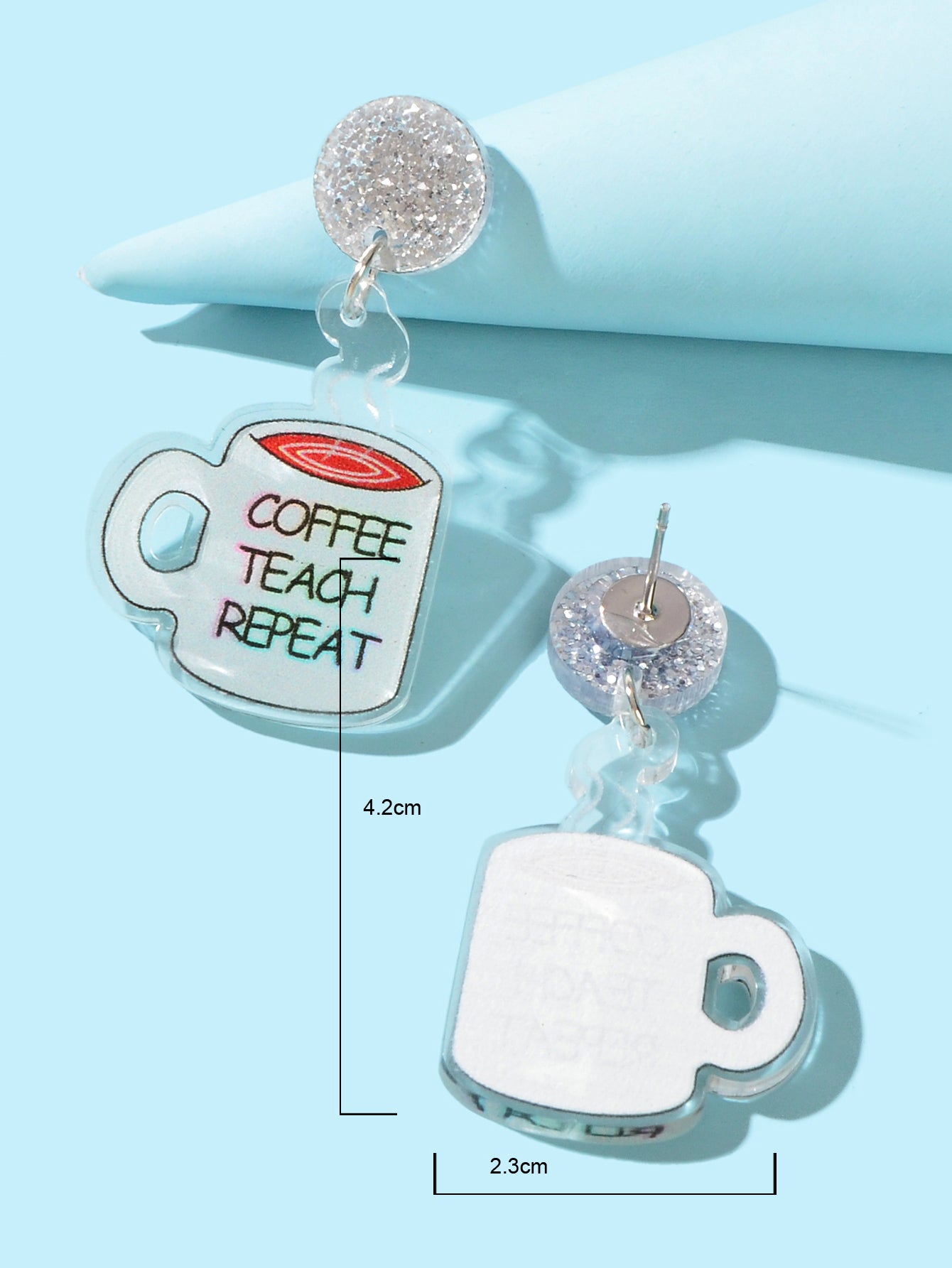 Coffee Cup Earrings Dangling Drop Stud Tea Cup Jewellery Adorable