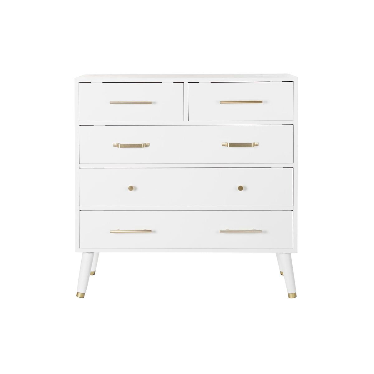 Chest of drawers DKD Home Decor Natural Metal White Cream Paolownia