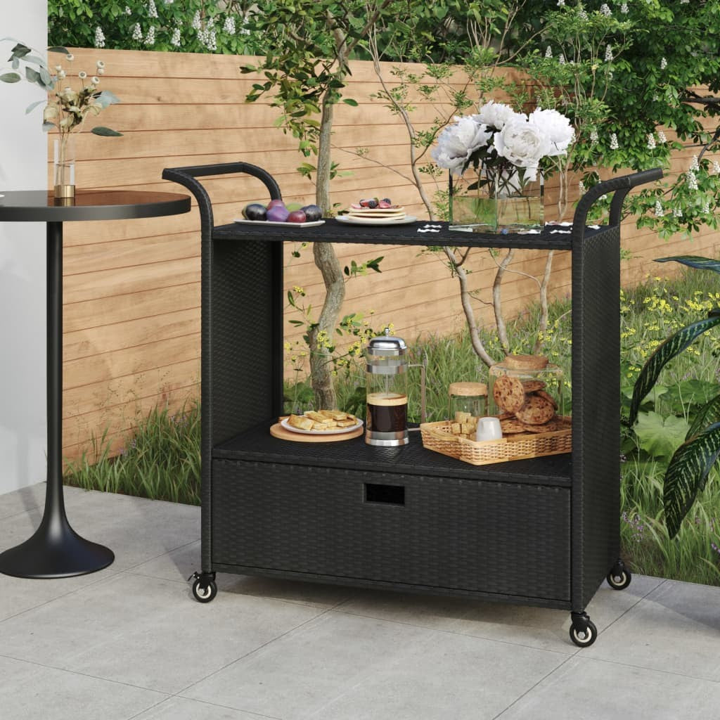 Barwagen Schublade 100X45X97Cm Poly Rattan Servierwagen Mehrere Auswahl Vidaxl