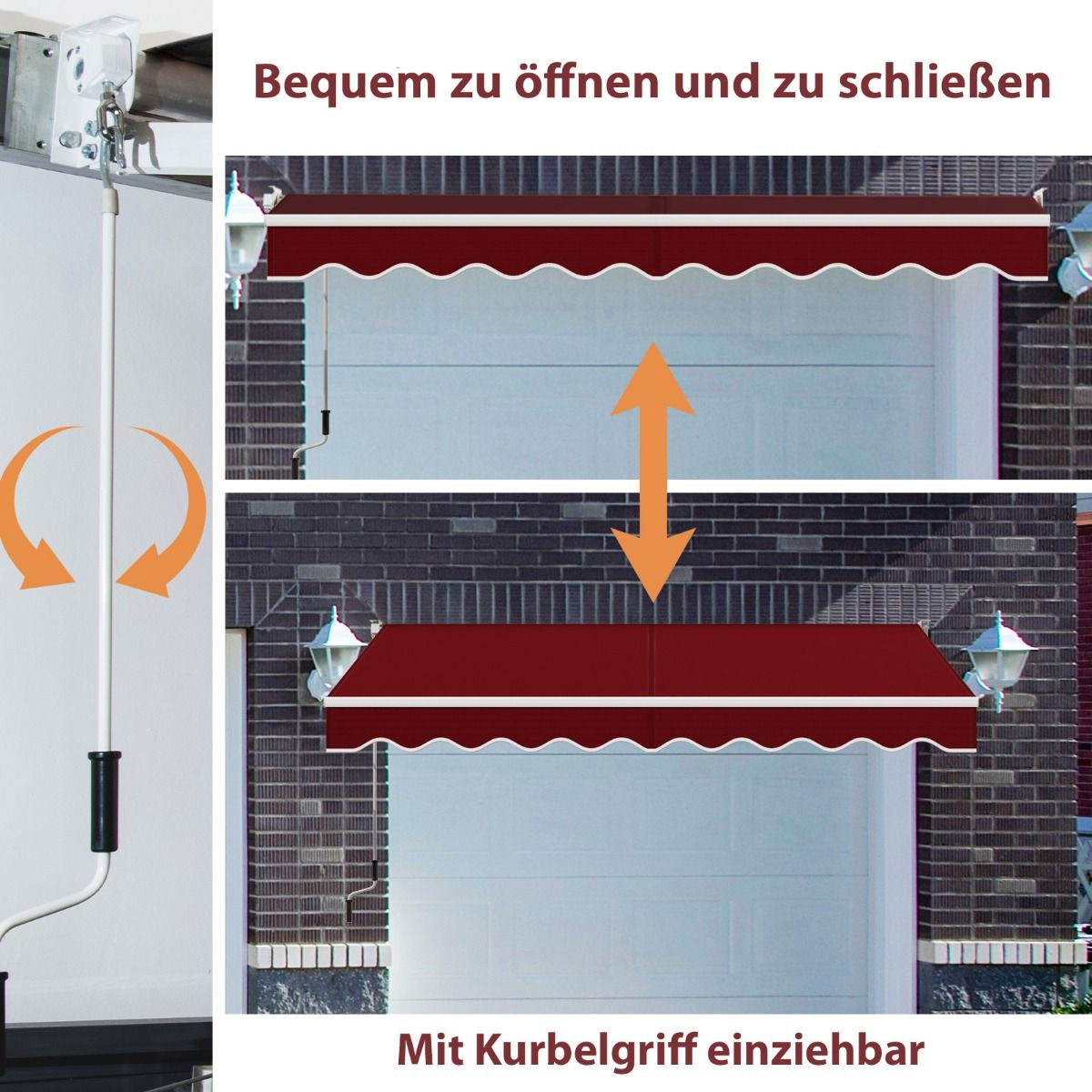 3 X 2,5 M Gelenkarmmarkise Sonnenmarkise Balkonmarkise Terrassenmarkise Klemmmarkise Mit UV- Und Wasserbeständigem Material