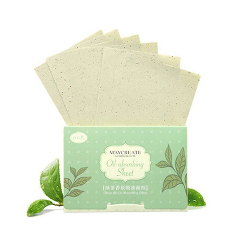 100 Tablets of Portable Facial Oil-Absorbing Paper Oil Control Cleansing Oily Facial Blotting Matte Tissue Beauty Makeup Tools