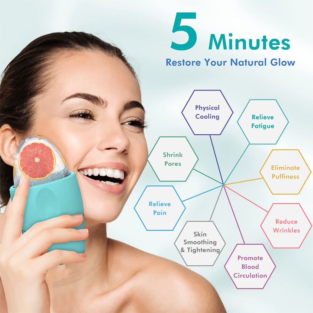 Silicone Ice Face Roller Contour Shrink Pores Remove Dark Circles