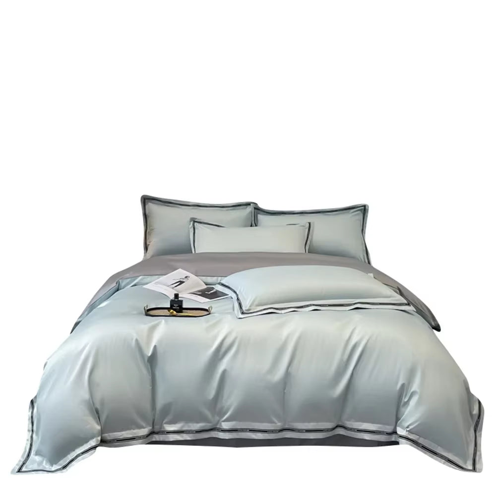 Egyptian Cotton Fitted Sheets Pillowcase Duvet Cover Bedding Sets Queen King Size Bed Linens Solid Color