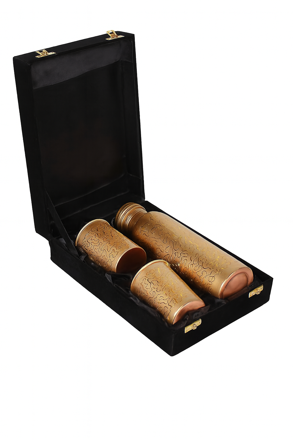 Engraved Copper Bottle & Glasses Gift Set